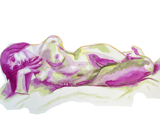 Watercolor Body No. 29 "Lost In Thought"